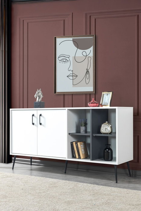 Hanah Home Şile 4612 Consola Blanco y Antracita Hanah Home Şile 4612 Consola Blanco y Antracita
